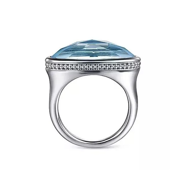 SS Bezel Turquoise Ring Image 2 Carroll's Jewelers Doylestown, PA