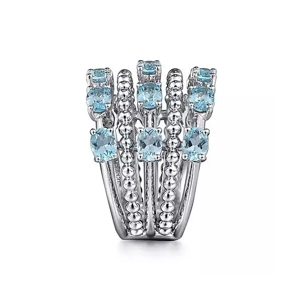 SS Blue Topaz Wide Ring Image 2 Carroll's Jewelers Doylestown, PA
