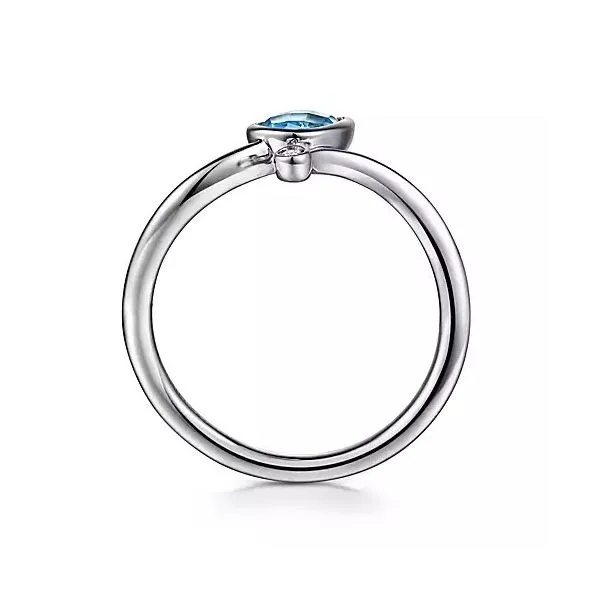 SS Blue topaz and diamond ring Image 2 Carroll's Jewelers Doylestown, PA