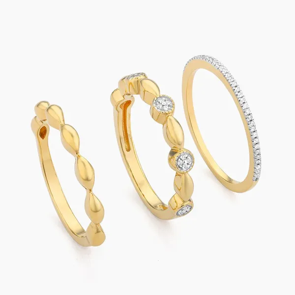 Yellow over sterling set of 3 stacking rings. Carroll's Jewelers Doylestown, PA