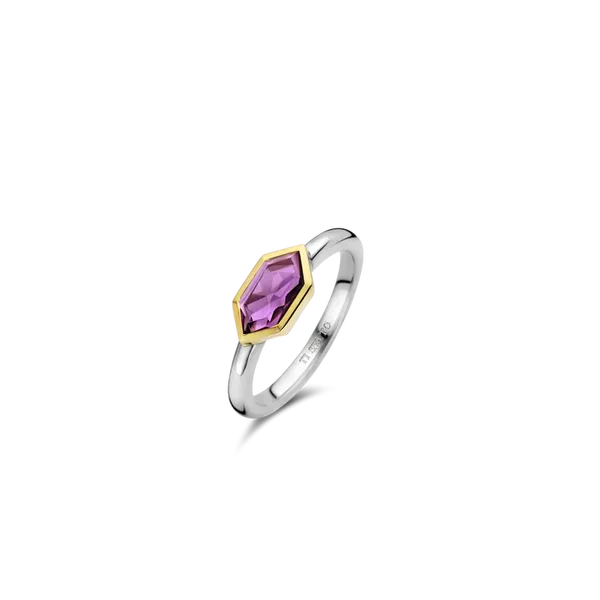 SS/GP Purple stone ring