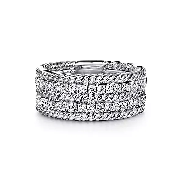 SS White Sapphire 5 Row Band Carroll's Jewelers Doylestown, PA