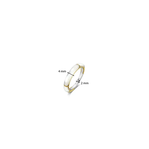 SS/GP Mother of Pearl stacking ring
