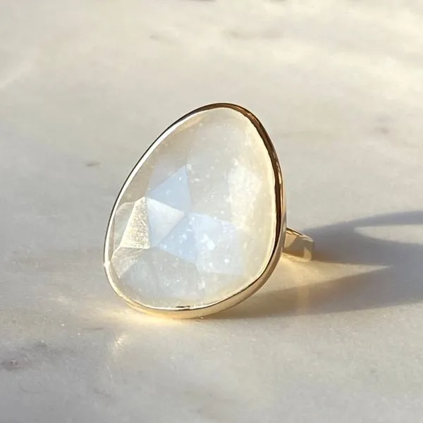 White Moonstone Ring