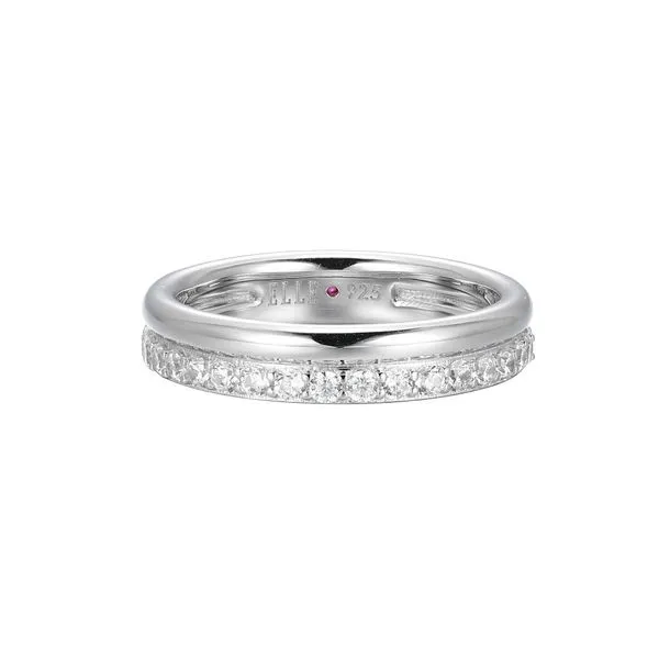 Silver CZ Stacking Band