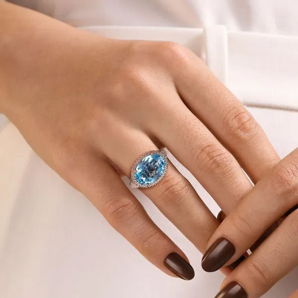 Gabriel silver Bujukan Blue topaz ring