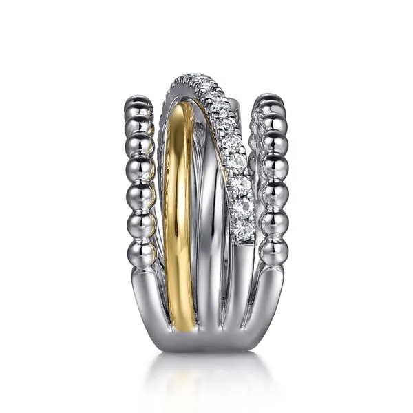 Gabriel 2 Tone Bujukan Criss Cross Ring