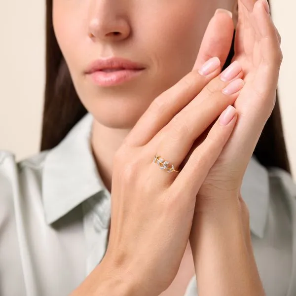 GP/SS Diamond Leaf Ring