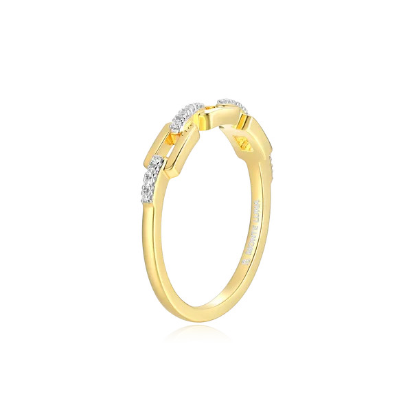 Yellow Plated Sterling Silver diamond stacking band