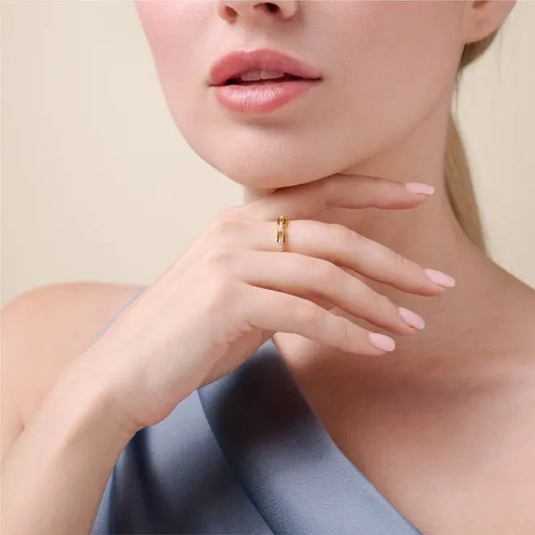 Yellow Plated Sterling Silver diamond stacking band