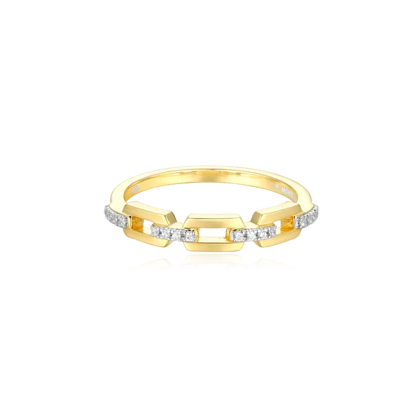 Yellow Plated Sterling Silver diamond stacking band