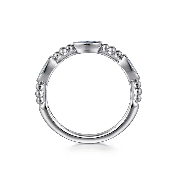Gabriel SS BlueTopaz bezel set ring