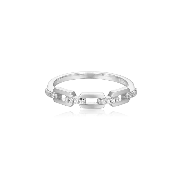 Sterling Silver diamond stacking band