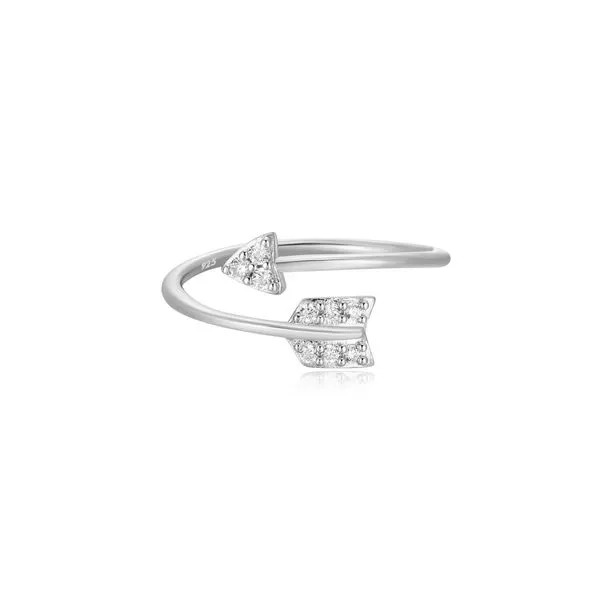 Silver Diamond Arrow Bypass Ring