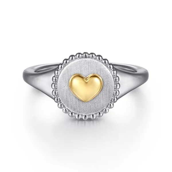 Gabriel 2 tone Bujukan heart signet ring Carroll's Jewelers Doylestown, PA