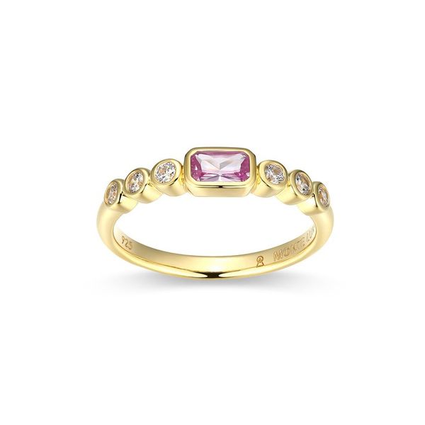 GP/SS LG PinkSapphire and Diamond Bezel set ring Carroll's Jewelers Doylestown, PA