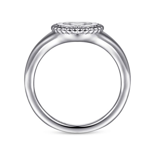 SS Diamond Heart Signet Ring Image 3 Carroll's Jewelers Doylestown, PA