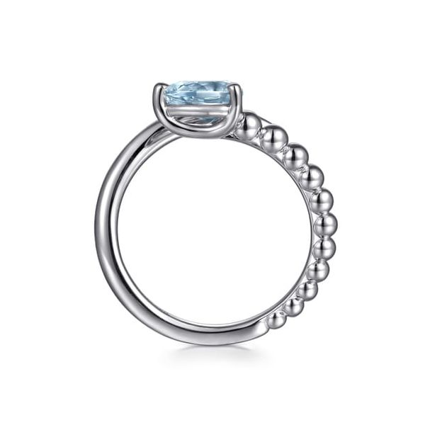 SS Aquamarine Bypass Ring Image 2 Carroll's Jewelers Doylestown, PA