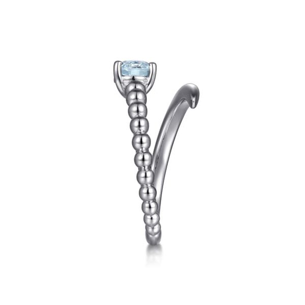 SS Aquamarine Bypass Ring Image 3 Carroll's Jewelers Doylestown, PA