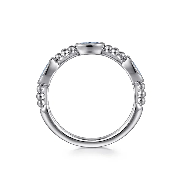 Gabriel SS BlueTopaz bezel set ring Image 2 Carroll's Jewelers Doylestown, PA