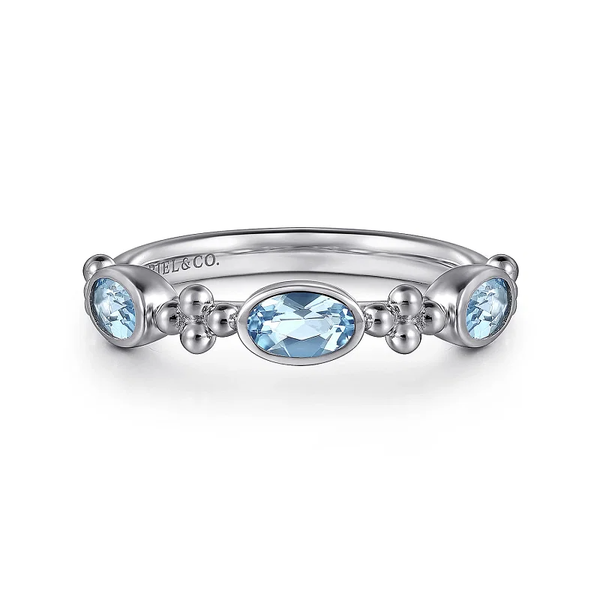 Gabriel SS BlueTopaz bezel set ring Carroll's Jewelers Doylestown, PA