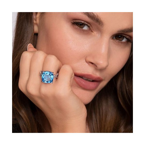 Sterling Silver Blue Topaz Ring Image 3 Carroll's Jewelers Doylestown, PA