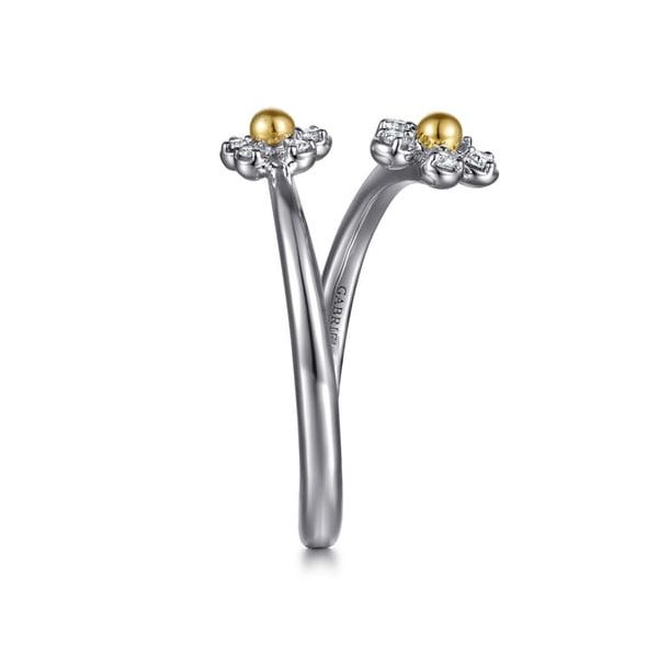 Gabriel 2 Tone Flower Ring Image 2 Carroll's Jewelers Doylestown, PA