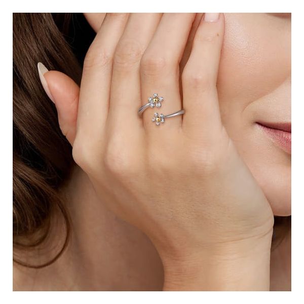 Gabriel 2 Tone Flower Ring Image 3 Carroll's Jewelers Doylestown, PA
