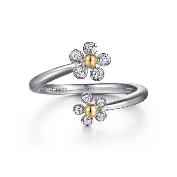 Gabriel 2 Tone Flower Ring Carroll's Jewelers Doylestown, PA