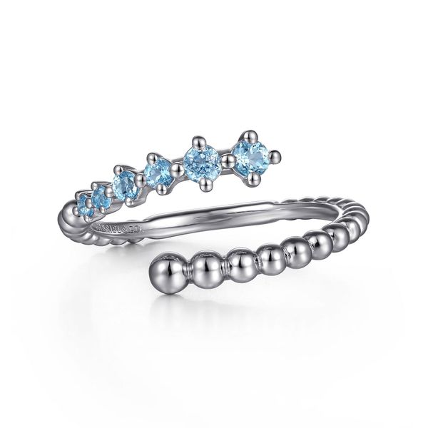 SS Blue Topaz Bypass Ring Carroll's Jewelers Doylestown, PA