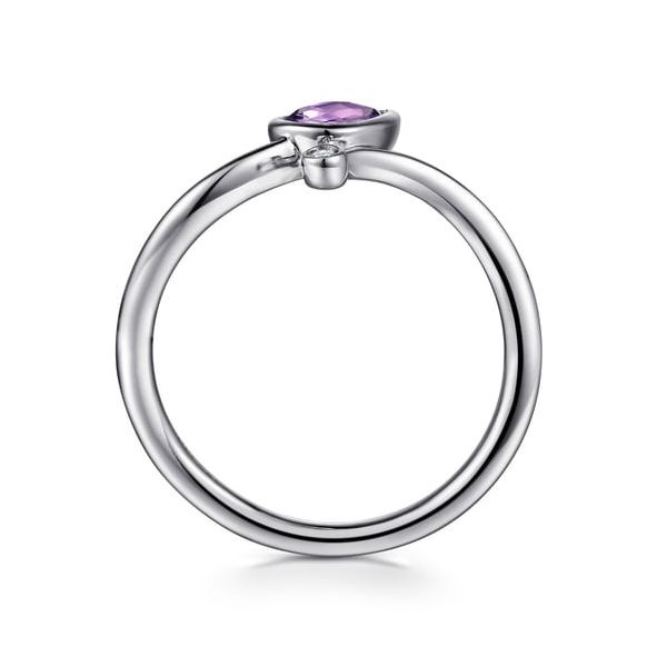 Silver Amethyst and Diamond Bypass Ring Image 2 Carroll's Jewelers Doylestown, PA