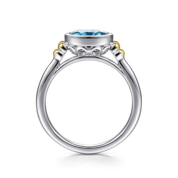 Sterling Silver Blue Topaz Bezel Ring Image 2 Carroll's Jewelers Doylestown, PA
