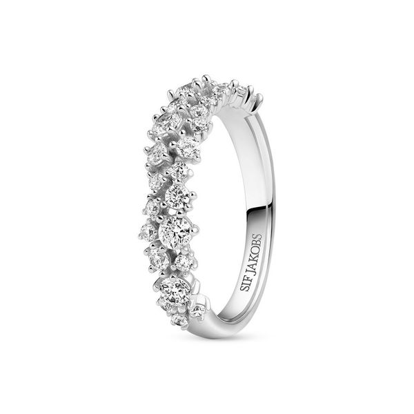 Silver 2 Row Offset CZ Ring Carroll's Jewelers Doylestown, PA