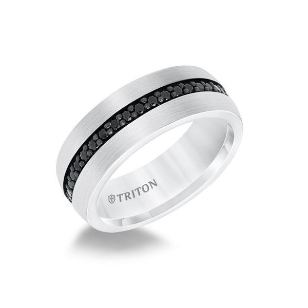 Tungsten Carbide Band with Black Sapphire Carroll's Jewelers Doylestown, PA