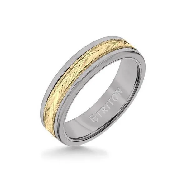 Tungsten and Yellow Gold Band