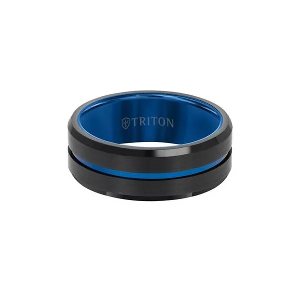 Black and blue tungsten Carbide band