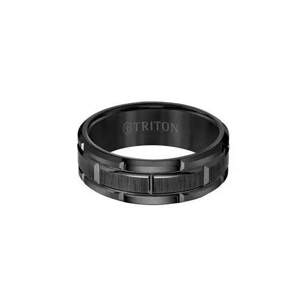 Black Tungsten Brick Pattern Band