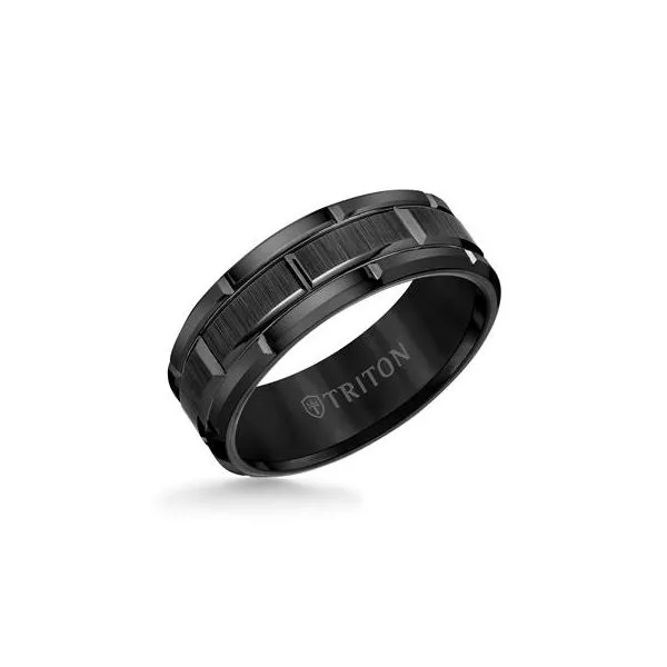 Black Tungsten Brick Pattern Band
