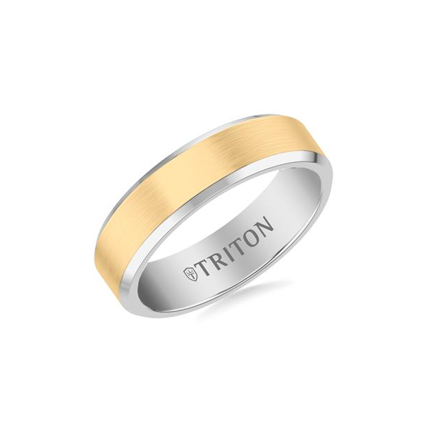 Black and Gold Tungsten Carbide Band Image 2 Carroll's Jewelers Doylestown, PA