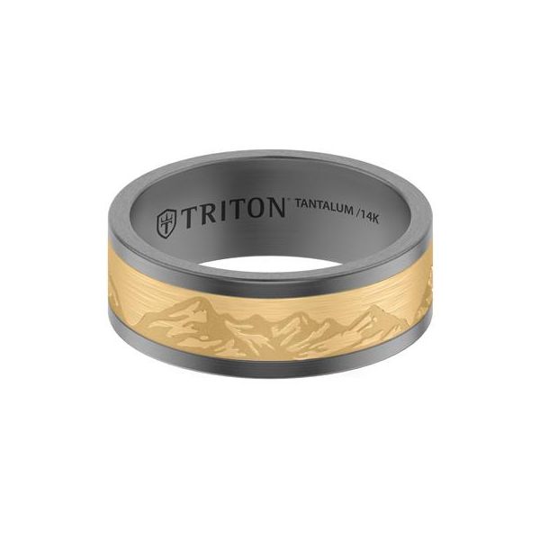 Tantalum and Gold Ring with Naturescape Inlay Carroll's Jewelers Doylestown, PA