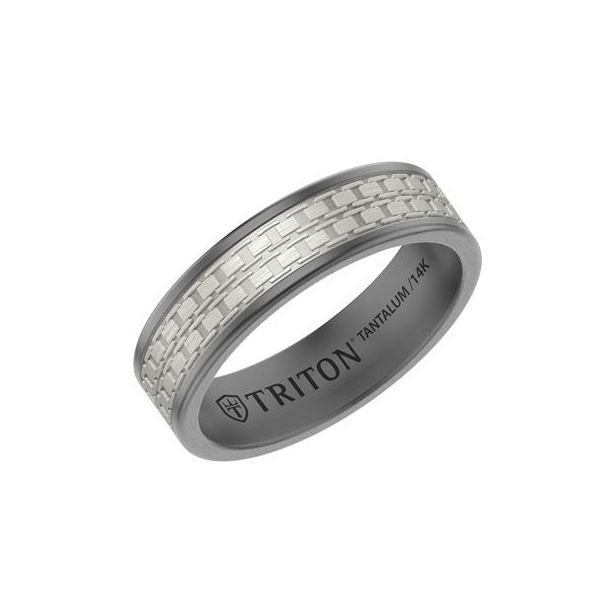 Tantalum and White gold Carved Band Carroll's Jewelers Doylestown, PA