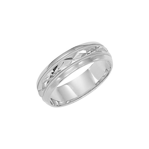 Black Rhodium Carved Band Image 2 Carroll's Jewelers Doylestown, PA