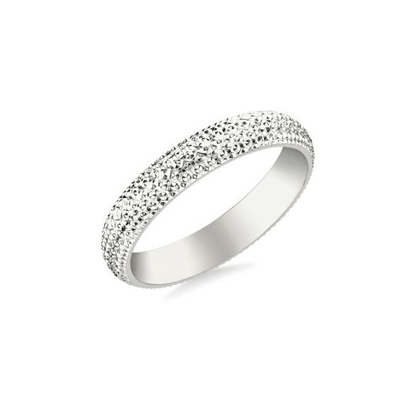 14kt WG Beaded Wedding Band Image 2 Carroll's Jewelers Doylestown, PA
