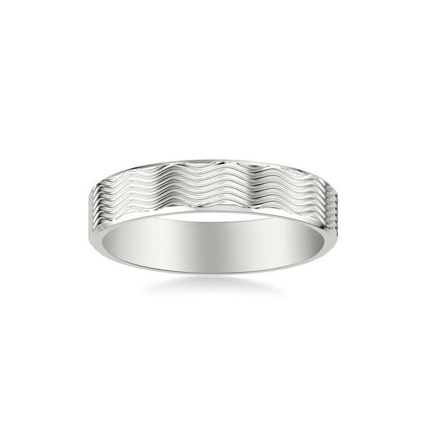 White Gold Patterned Wedding Band Carroll's Jewelers Doylestown, PA