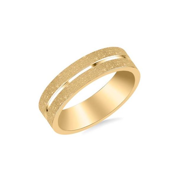 Mens Wedding Band with Textured Design Image 2 Carroll's Jewelers Doylestown, PA