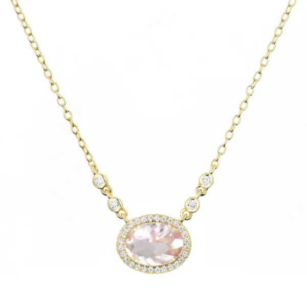 GP SS Morganite and CZ pendant Carroll's Jewelers Doylestown, PA