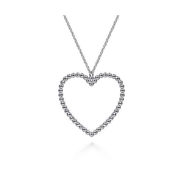 SS Beaded heart necklace Carroll's Jewelers Doylestown, PA