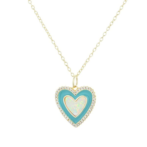 SS/GP opal heart necklace Carroll's Jewelers Doylestown, PA