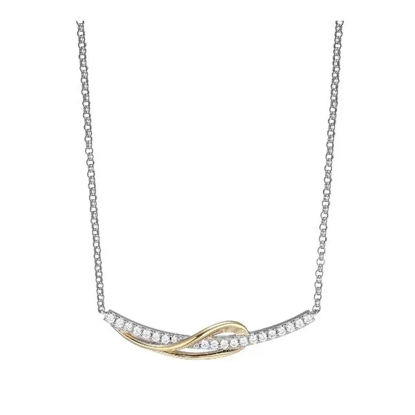 Elle SS GP Curved CZ Bar necklace 001 631 01769 SS Carroll s