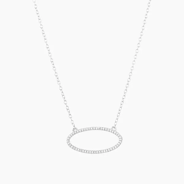 SS Oval necklace with Diamonds Carroll's Jewelers Doylestown, PA